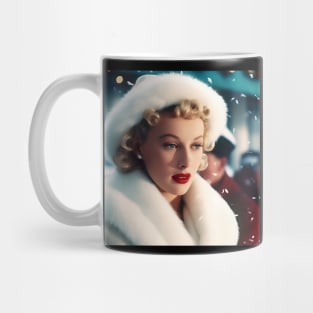 White Christmas blonde woman Mug